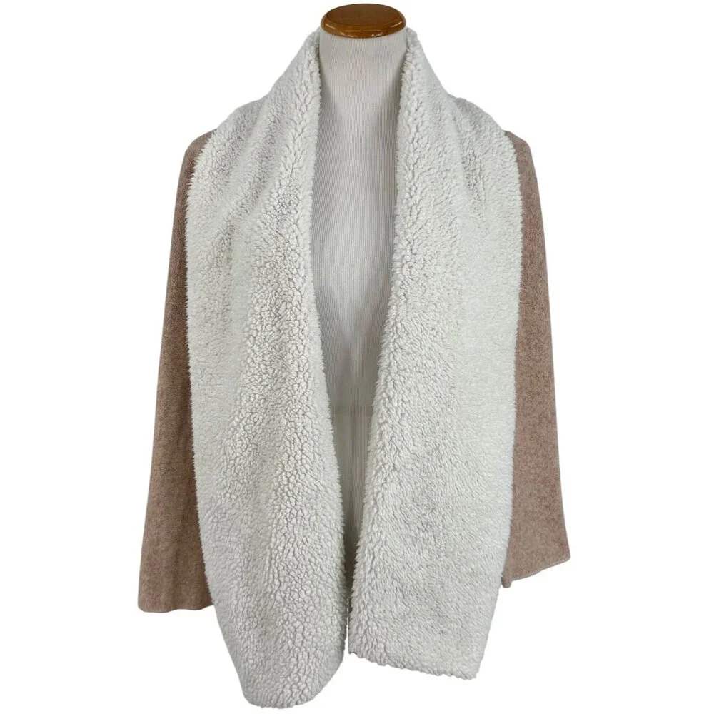 Jaclyn Intimates Shearling Trim Open Front Cozy Cardigan • Loungewear Soft Girl - Picture 16 of 16